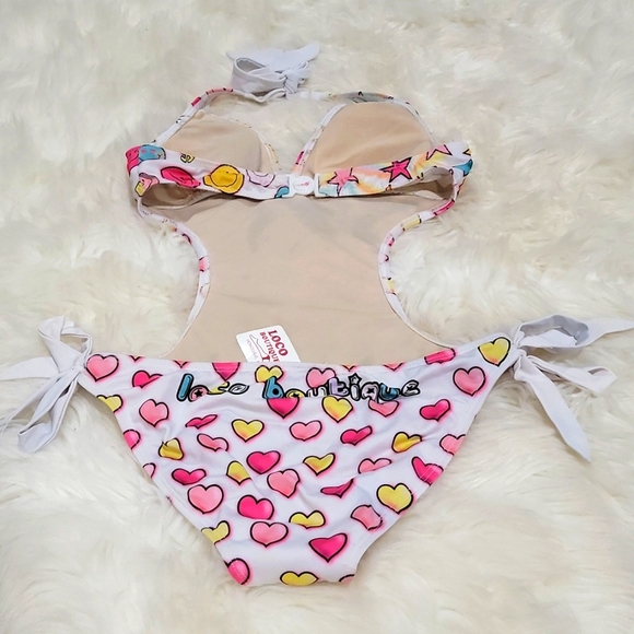 One pice swimsuit, NEW, monokini, white/ multi-color - Picture 7 of 10